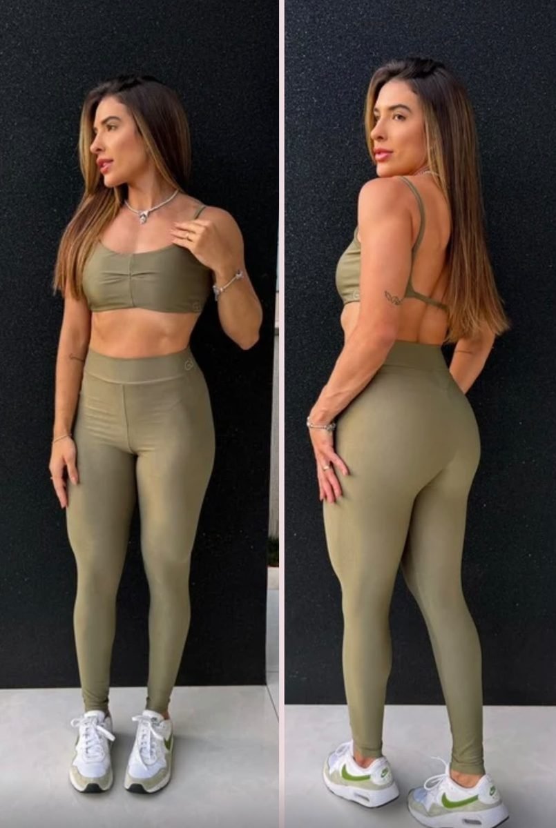 Conjunto fitness verde oliva