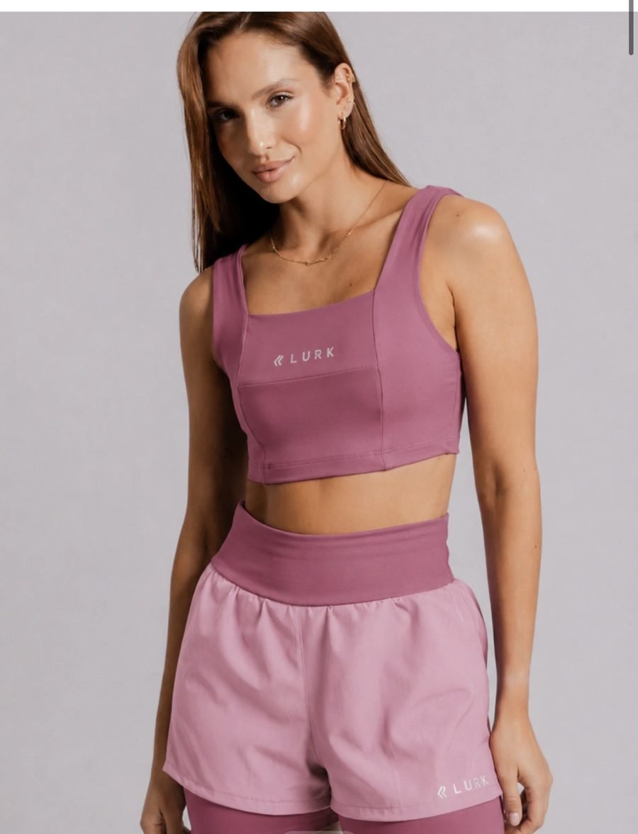 Top e short fitness rosê